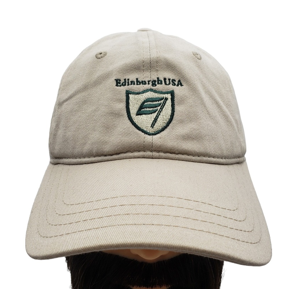 EDINBURGH USA Pukka Beige Green Adjustable Strapback Baseball‎ Ball Cap Hat OSFA
